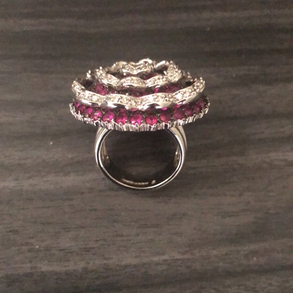 Pink and silver statement ring - Picture 5 of 5
